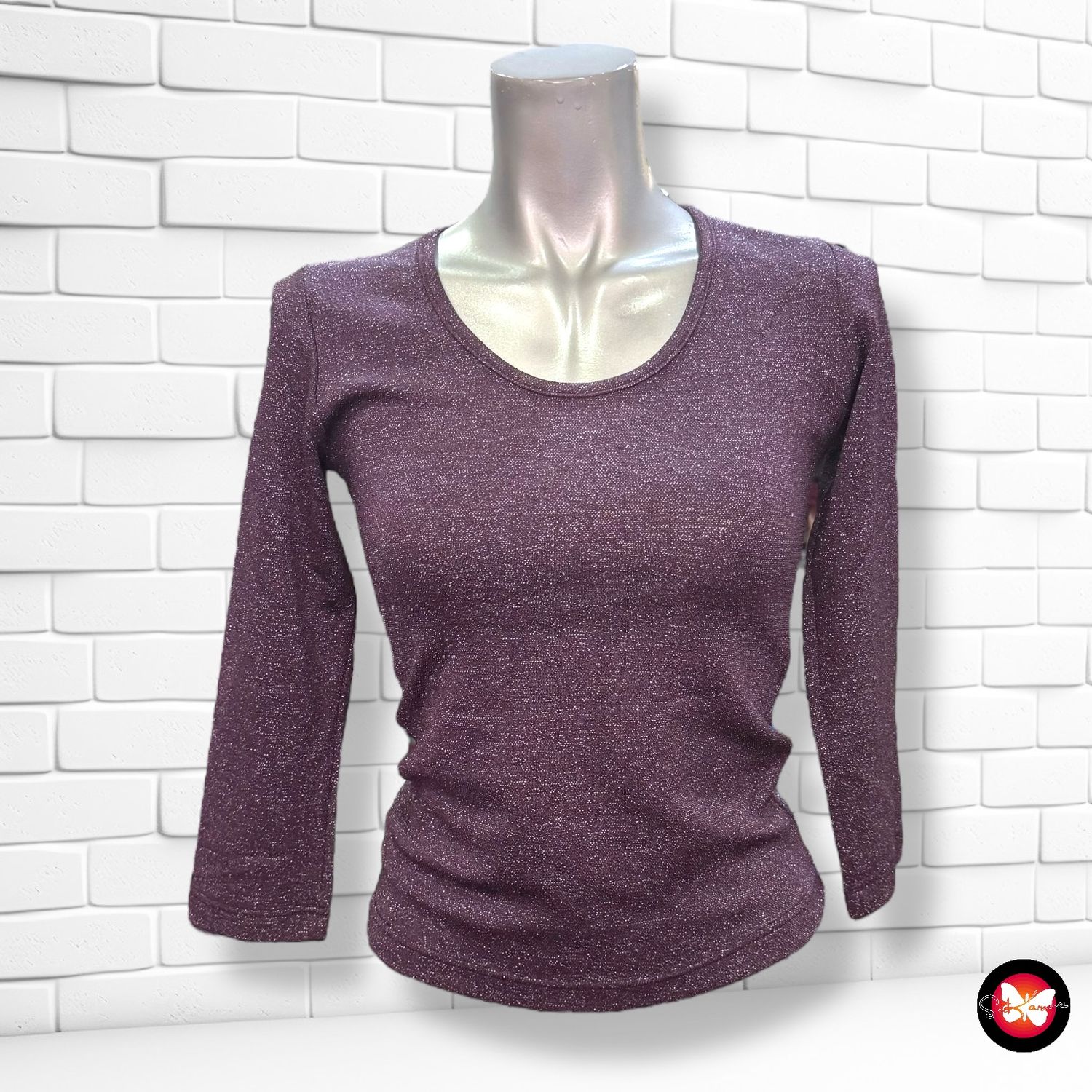 Blusa de noche con lurex de media manga Talla S