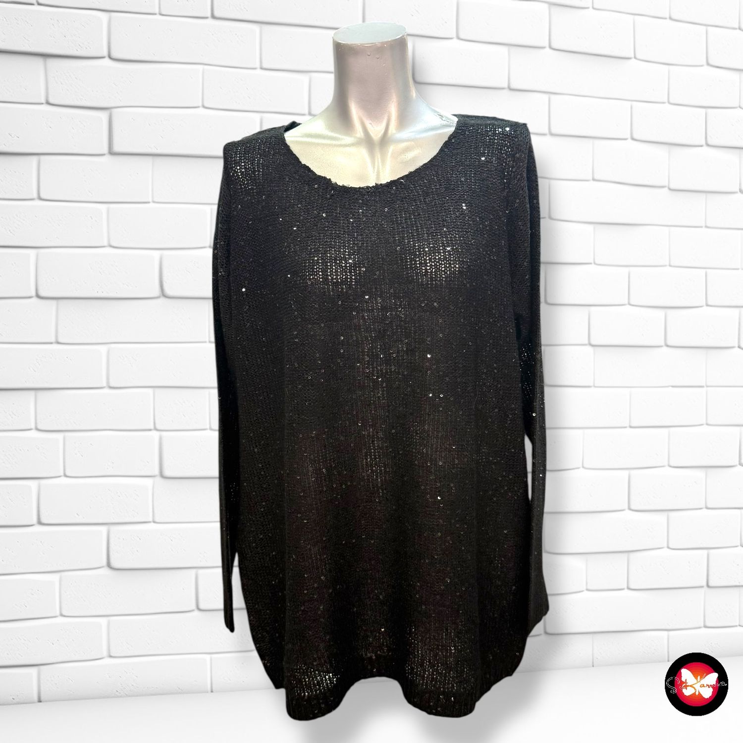 Jersey de manga larga con lentejuelas ESMARA Talla L