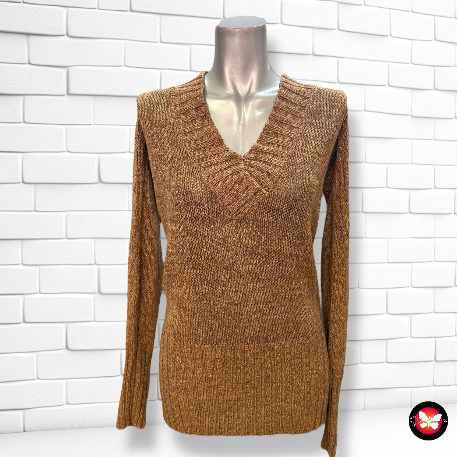 **HOY** MAXI Jersey de manga larga con lurex BERSHKA Talla M