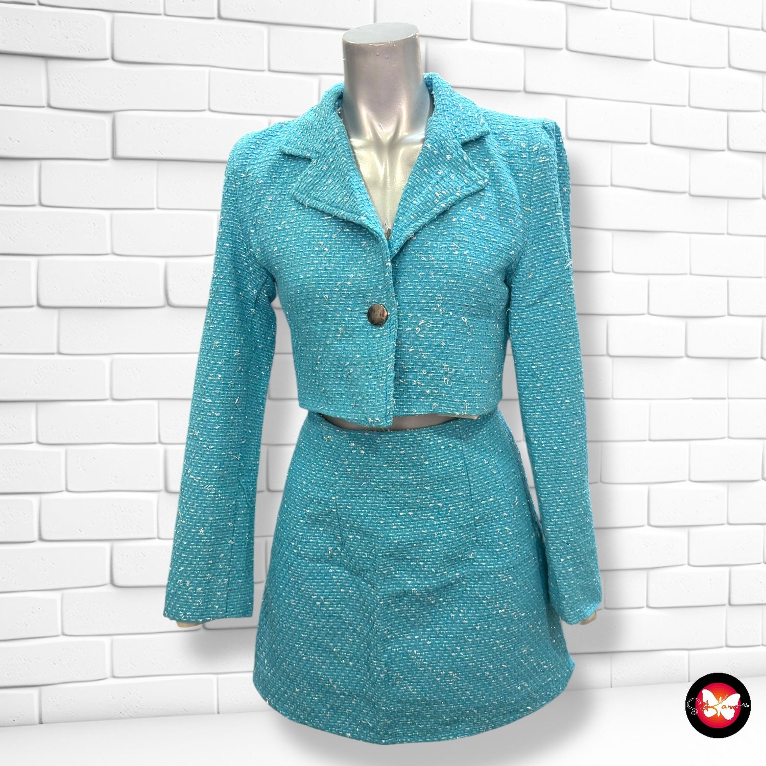 **HOY** Conjunto tweed chaqueta + falda Talla S