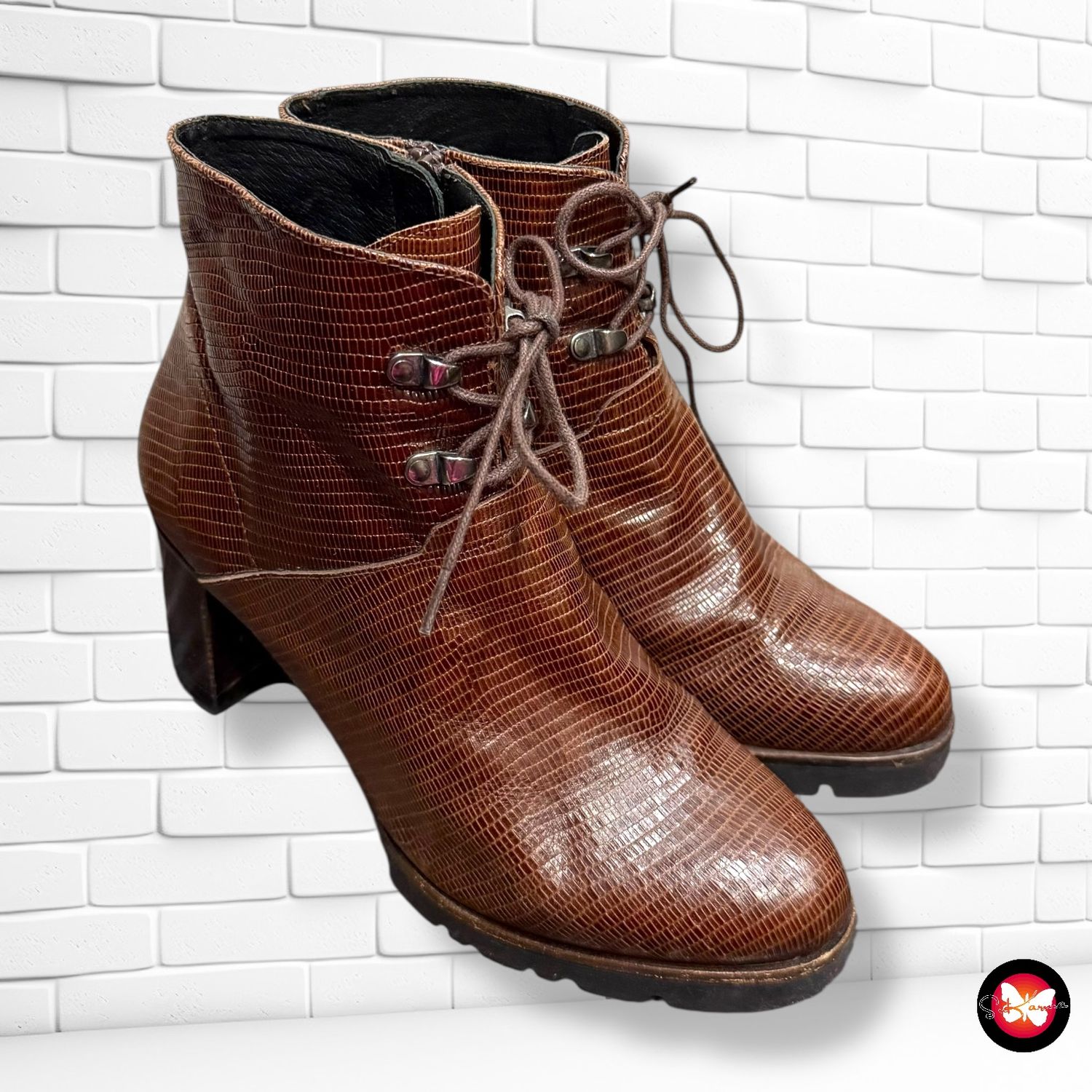 Botines de piel efecto serpiente ZINDA T38