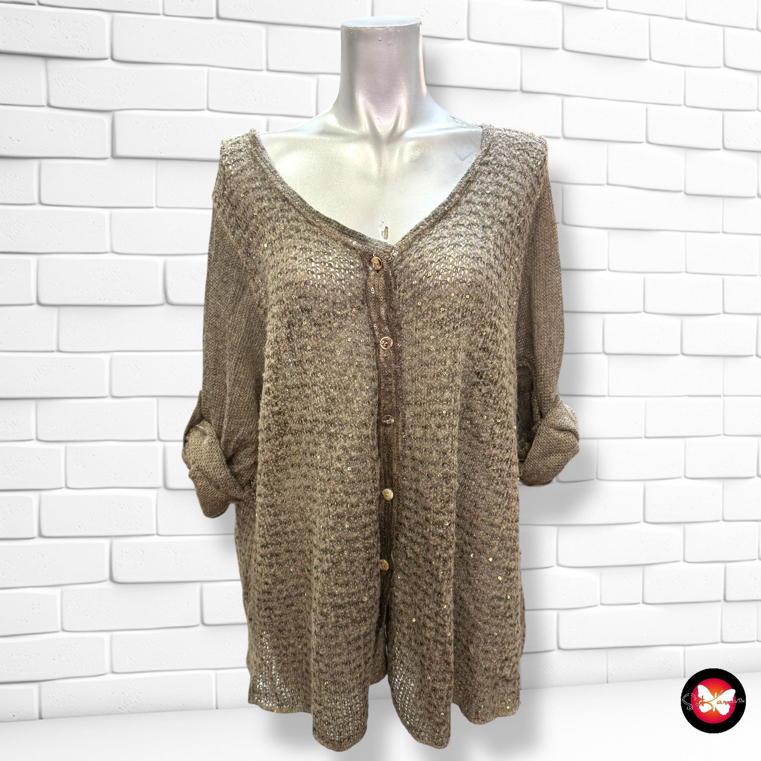 **HOY** Chaqueta de punto con lentejuelas Talla Única