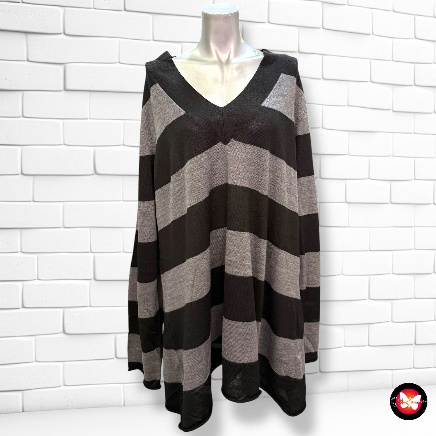 **HOY** Jersey de manga larga de rayas H&amp;M Talla 4XL