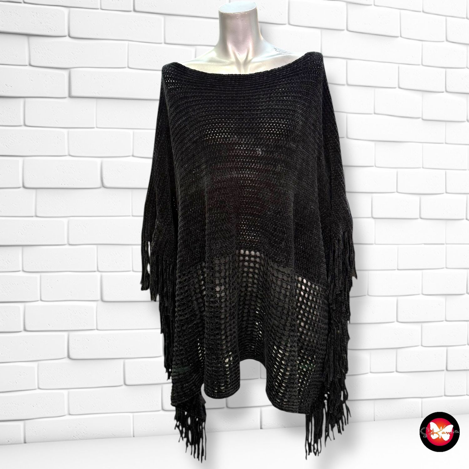 **HOY** Poncho de lana de terciopelo Talla Única