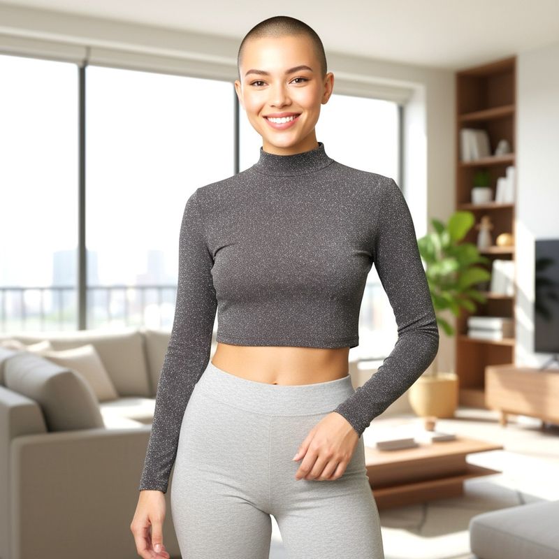 Blusa cropped de noche con lurex PULL&amp;BEAR Talla S