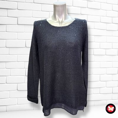 Jersey de manga larga con lentejuelas y bajo ESMARA Talla M