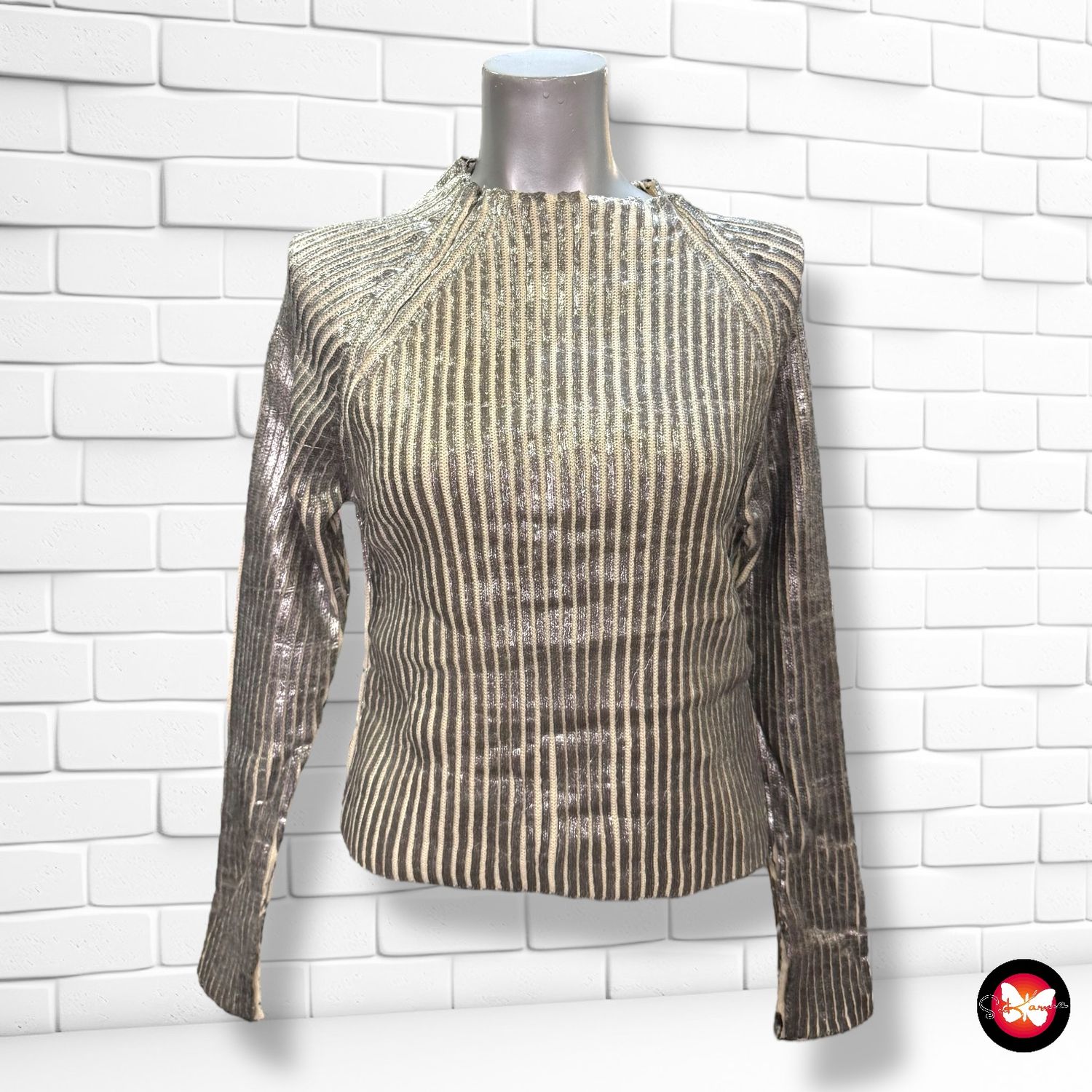 Jersey de manga larga pintado PULL&amp;BEAR Talla S