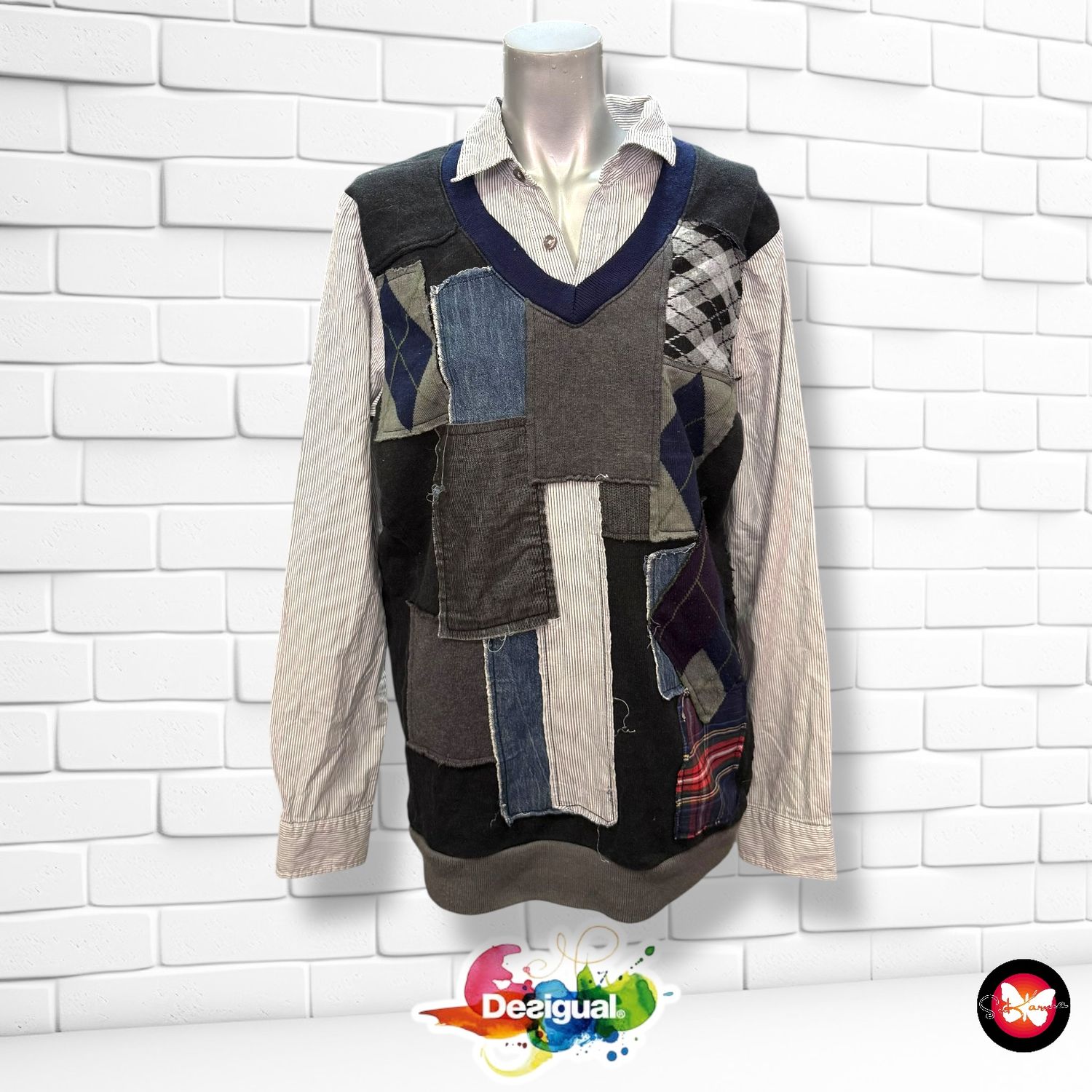 Jersey con camisa DESIGUAL Talla Hombre M