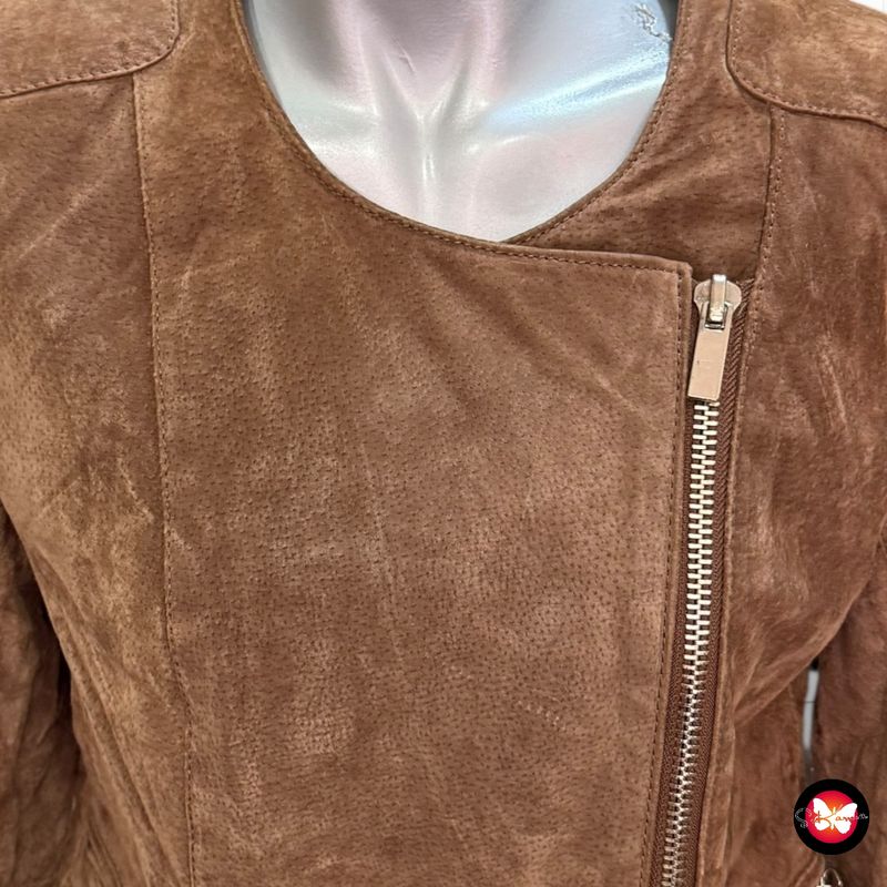 Cazadora biker de ante MANGO Talla M (pequeña)