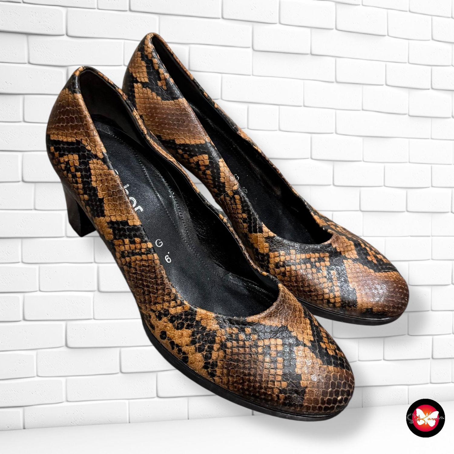 **HOY** Zapatos de tacón de piel efecto serpiente GABOR T39 (6UK)