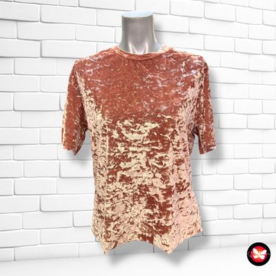 **HOY** Blusa de manga corta de terciopelo PULL&amp;BEAR Talla M
