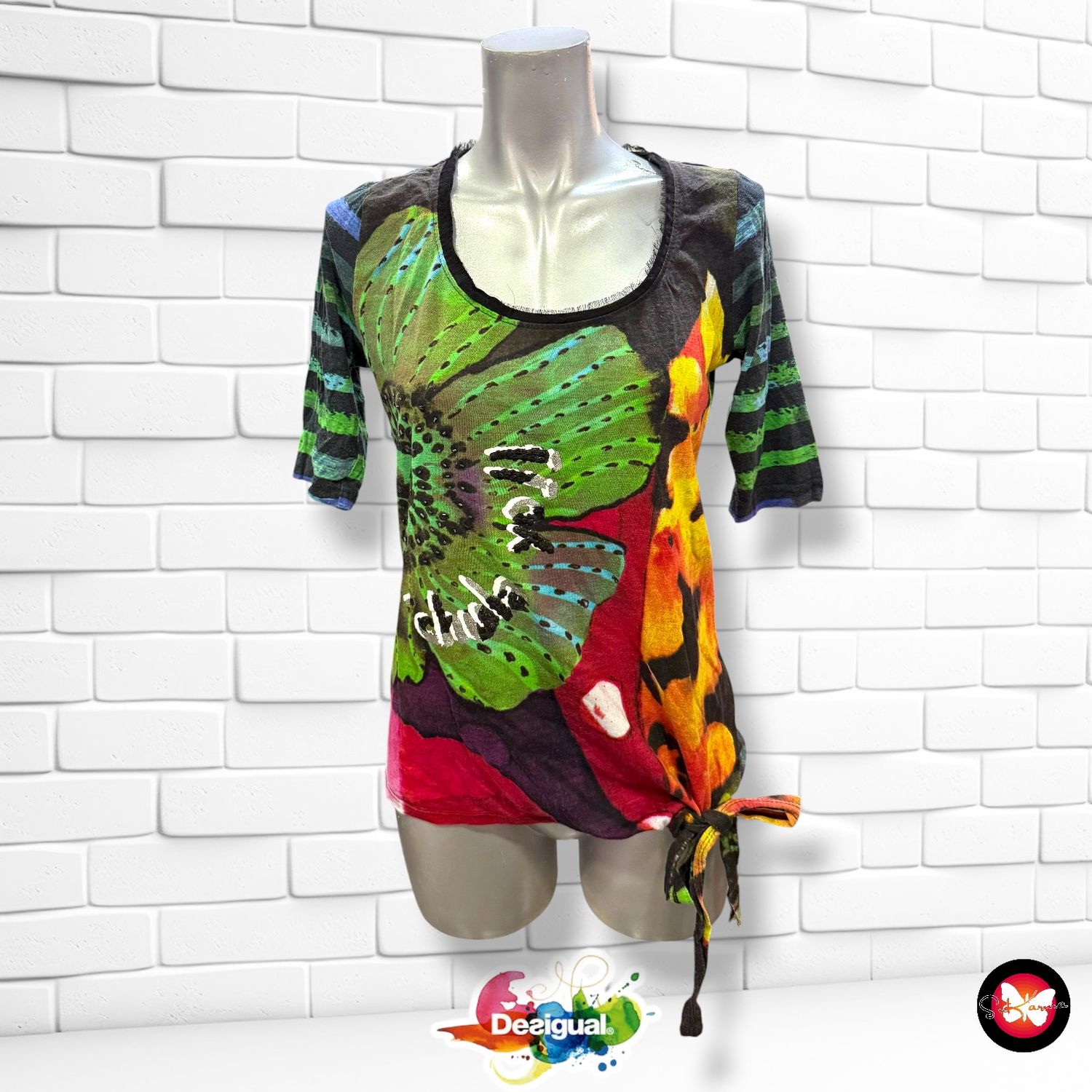 Camiseta de manga corta con lazo DESIGUAL Talla M