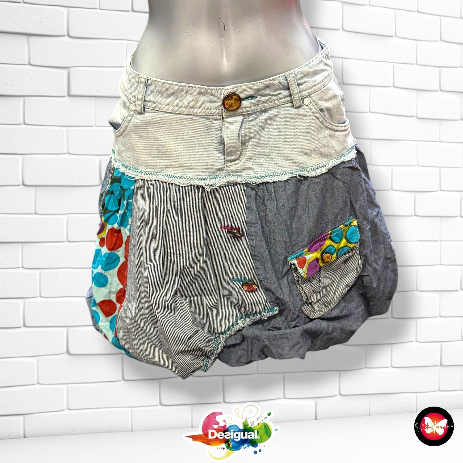 **HOY** Falda vaquera DESIGUAL Talla 34 (grande)