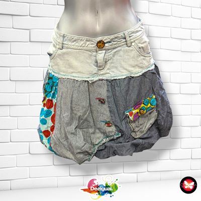 Falda vaquera DESIGUAL Talla 34 (grande)