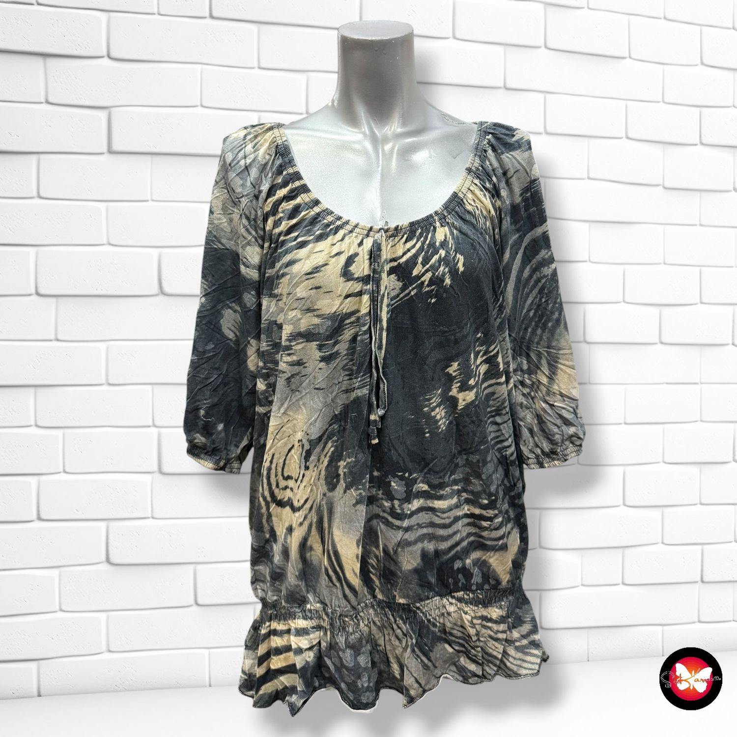 Blusa de manga corta y escote barco Talla XL/XXL