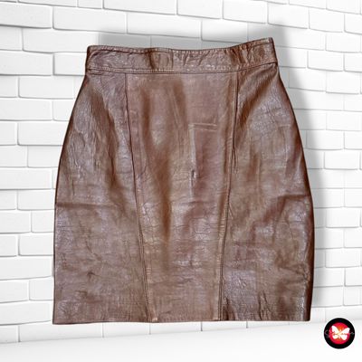 Falda de piel vintage Talla 42 (pequeña)