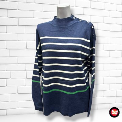 **HOY** Jersey de manga larga de rayitas con botones THERMOLACTYL by DAMART Talla 38/40