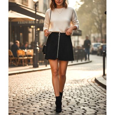 Falda de ante ZARA Talla L