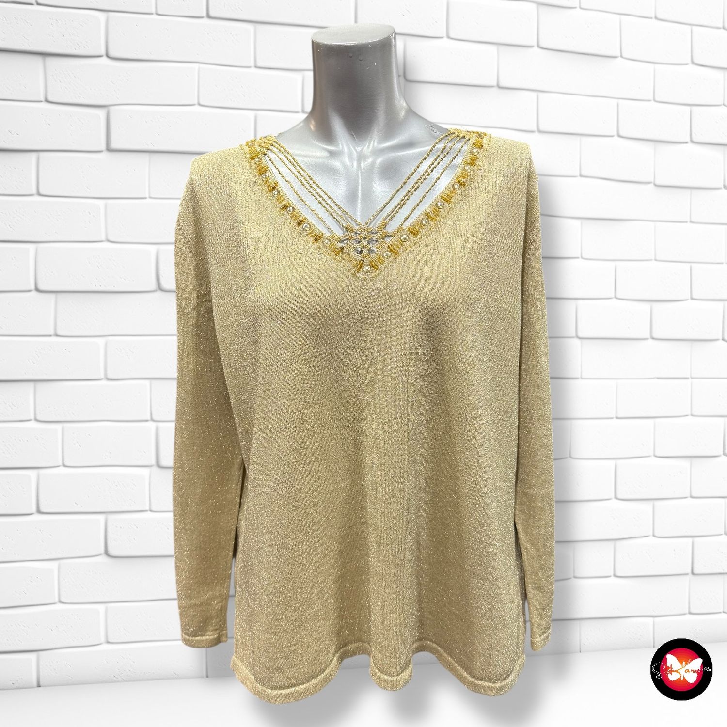 **HOY** Jersey de manga larga con lurex PUNTO ROMA Talla XL