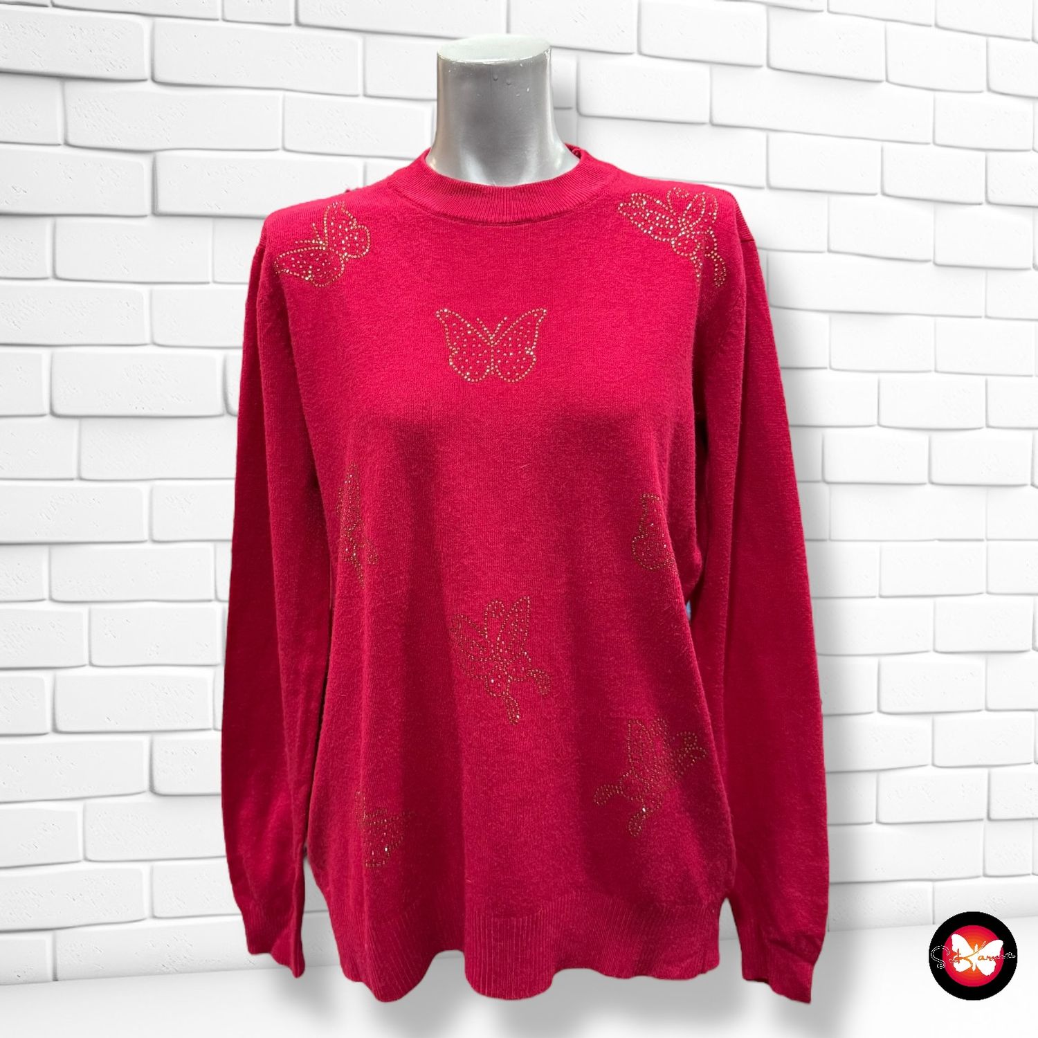 **HOY** Jersey de manga larga con mariposas brillantes Talla L/XL
