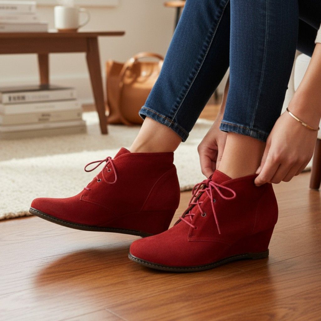 **HOY** Botines de ante con cordones T41