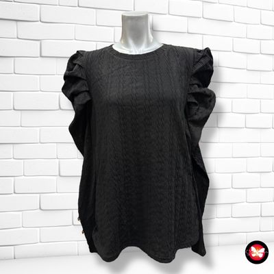 Blusa de manga larga con mangas abullonadas SHEIN Talla XL