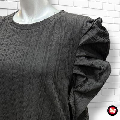 Blusa de manga larga con mangas abullonadas SHEIN Talla XL