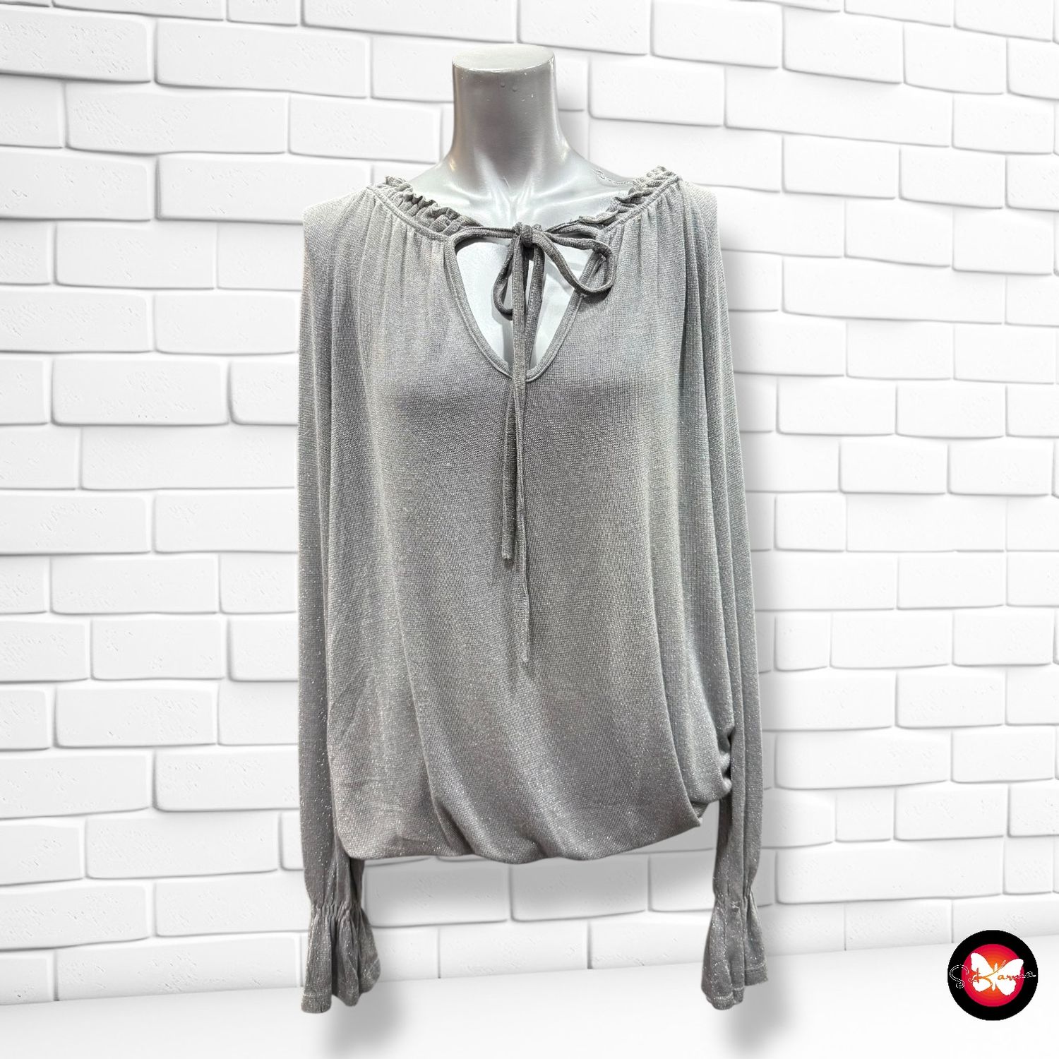 **HOY** Blusa de manga larga de lurex Talla Única Grande