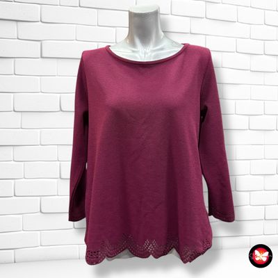 Blusa de manga larga con bajo caladito SFERA BASIC Talla L