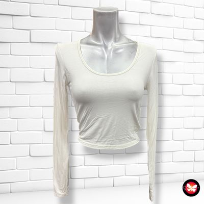 Camiseta cropped de manga larga SHEIN Talla XS