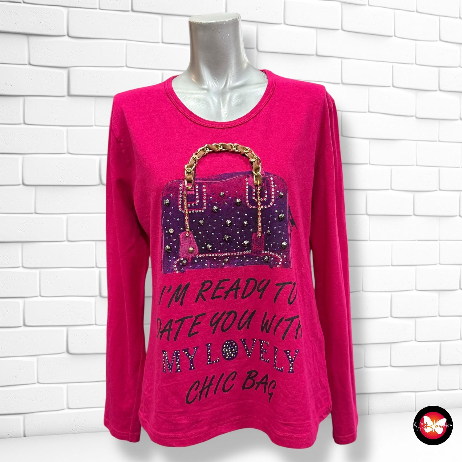 Camiseta de manga larga con apliques Talla XL