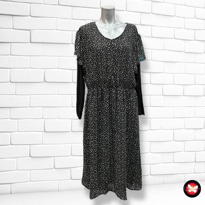 Vestido largo de lunarcitos y manga larga JANINA Talla 46