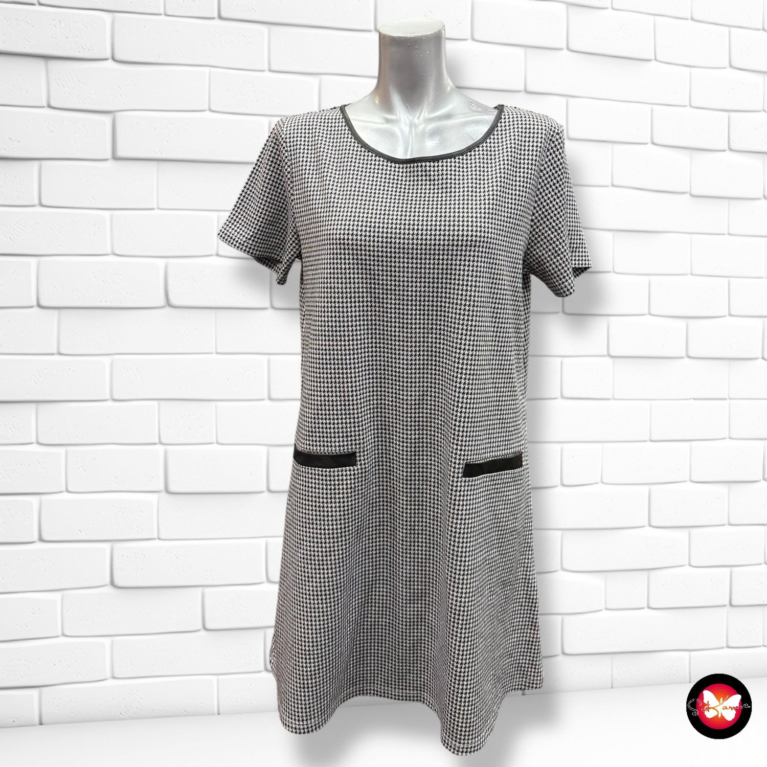 **HOY** Vestido estampado pata de gallo TEX Talla L