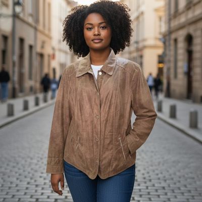 Chaqueta de antelina CLAUDE ARIELLE Talla 46
