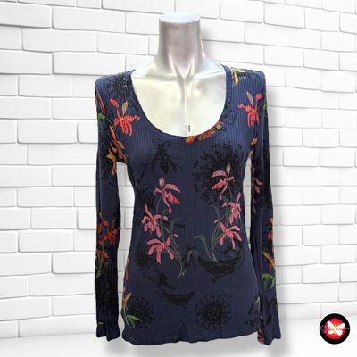 **HOY** Camiseta de manga larga canalé DESIGUAL Talla XL (pequeña)