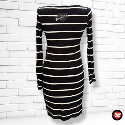 **HOY** Vestido de manga larga de rayitas con drapeado DESIGUAL Talla M (pequeña)