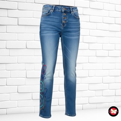 Pantalón vaquero con botones DESIGUAL Talla S (W26)