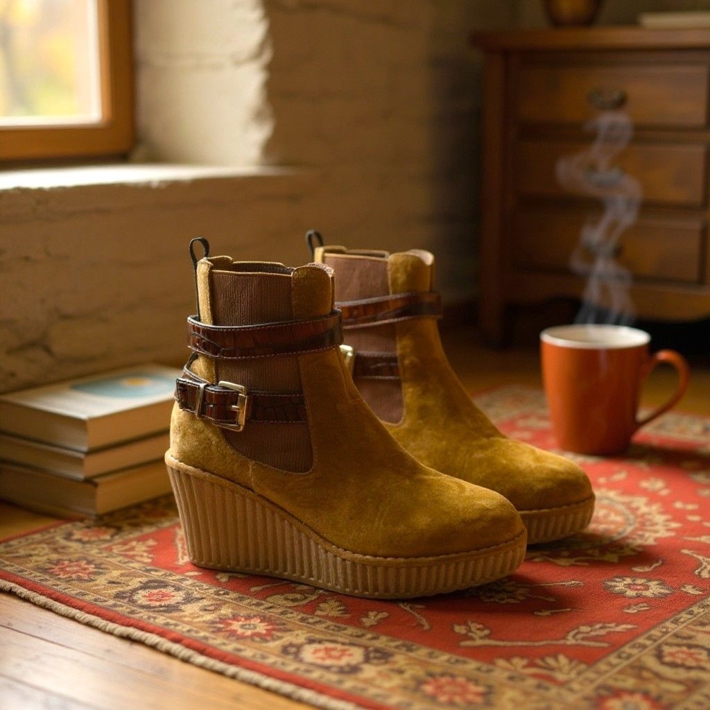 Botines de ante con cuña T37