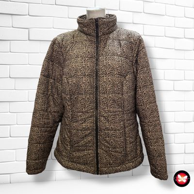 Chaqueta acolchada animal print Talla 42