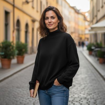 Jersey de manga larga y cuello alto básico JEAN PASCALE Talla L