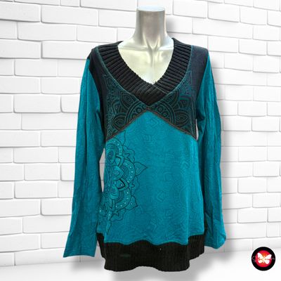 **HOY** Camiseta de manga larga con cuello y bajo de punto KORÖSHI Talla XXL (pequeña)