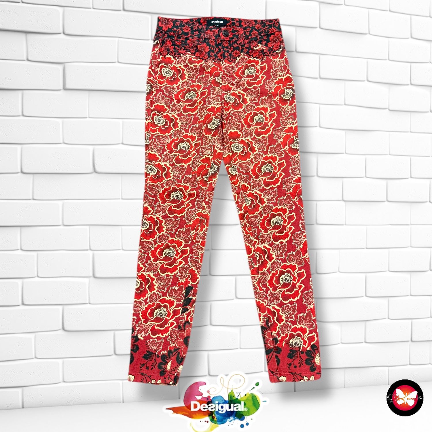 Pantalón vaquero estampado DESIGUAL Talla 36