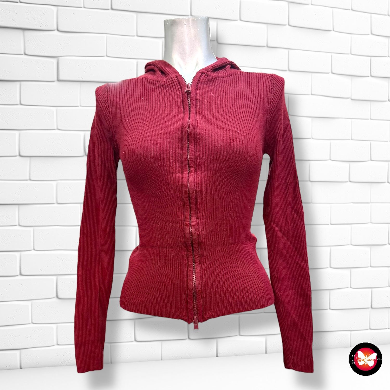 **HOY** Chaqueta de punto canalé con cremallera STRADIVARIUS Talla XS