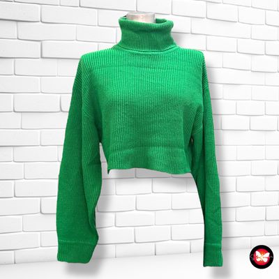 Jersey de manga larga, cropped y cuello alto DIVIDED Talla XS