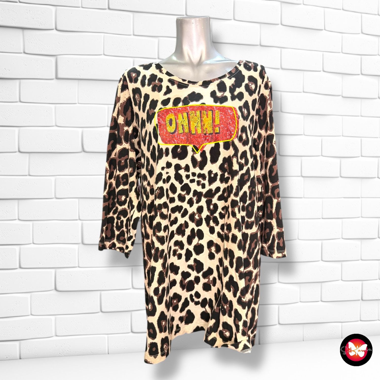 **HOY** Camiseta de media manga animal print Talla 46 (grande)