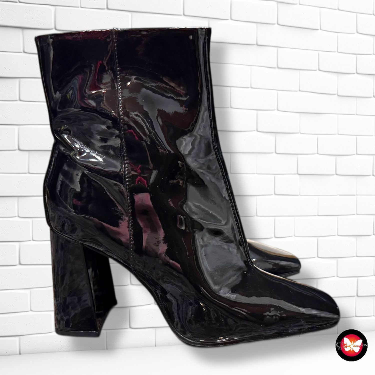 **HOY** Botines de tacón acharolados H&amp;M T40