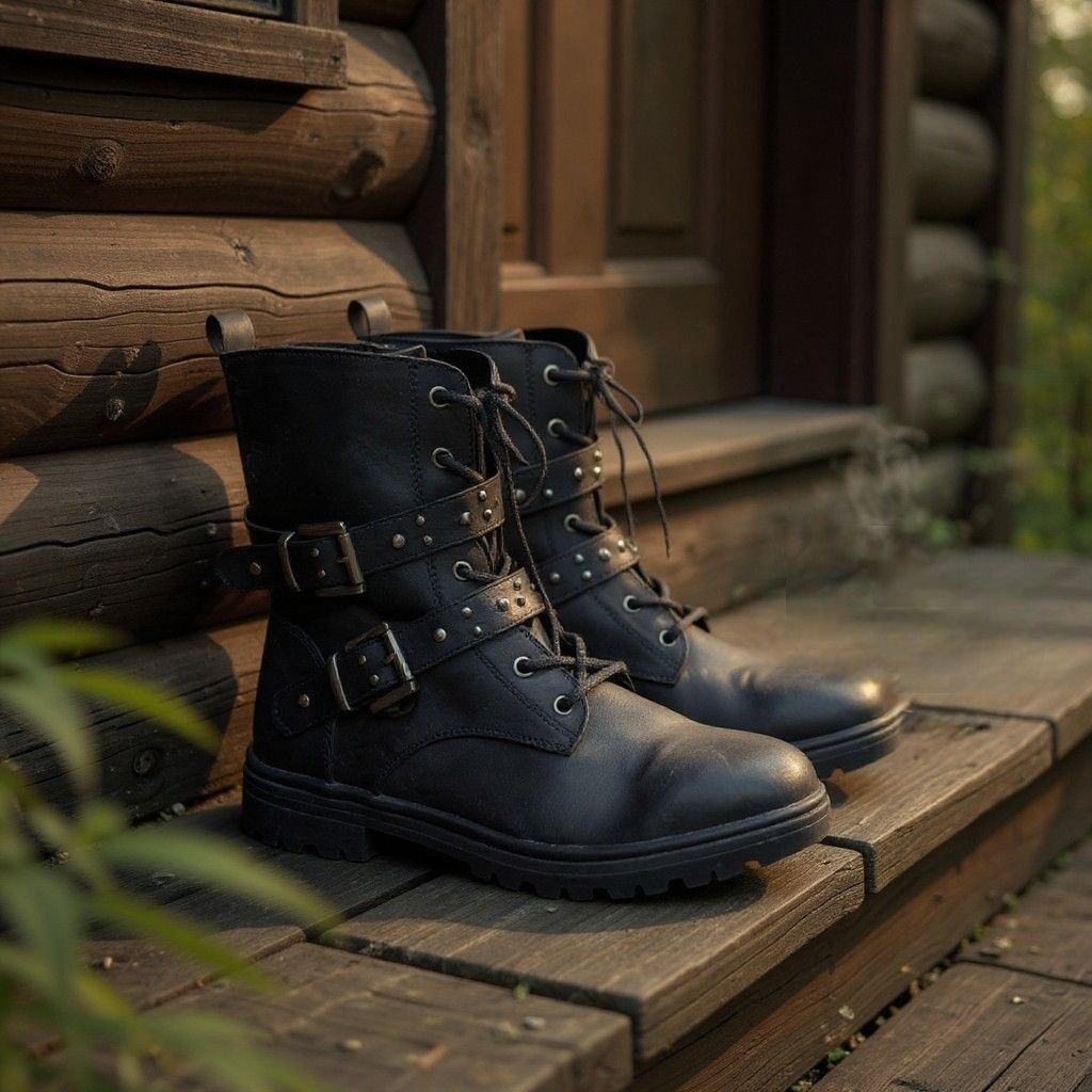 Botines militares con correas T36