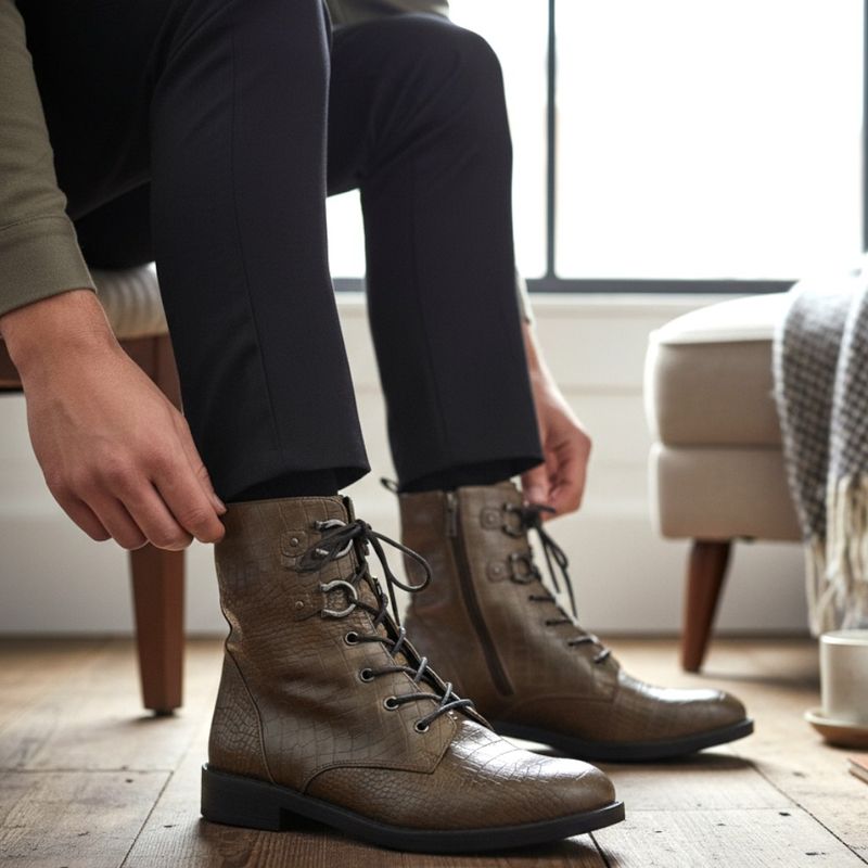Botines militares efecto serpiente T39