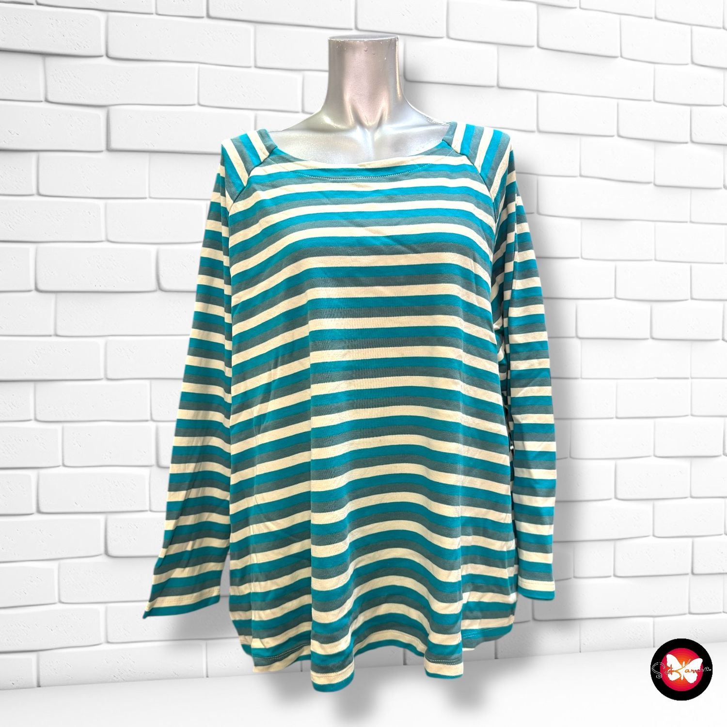 **HOY** Camiseta de manga francesa de rayitas TOM TAILOR Talla 50