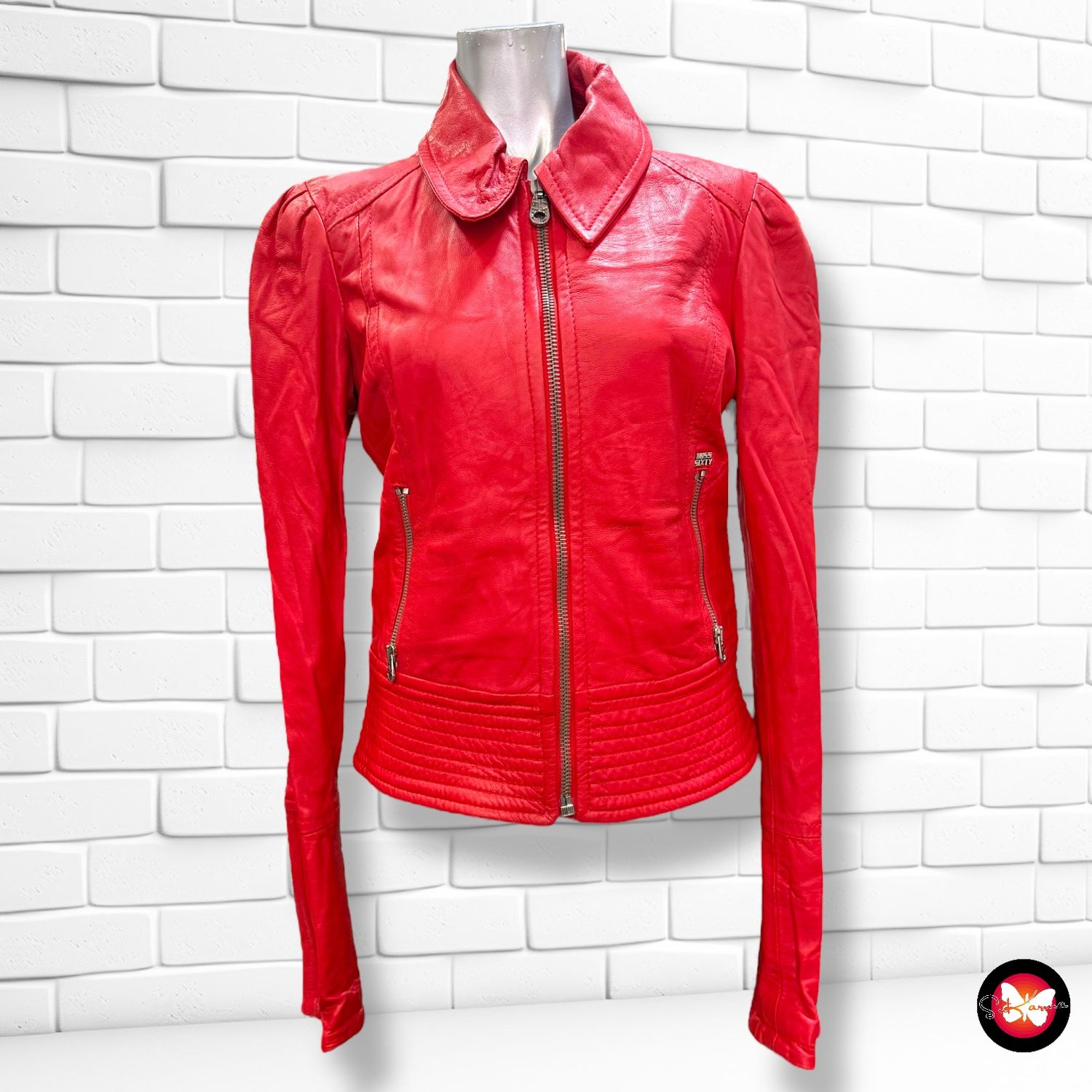 **HOY** Cazadora de piel con mangas abullonadas MISS SIXTY Talla M (pequeña)